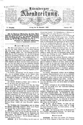 Nürnberger Abendzeitung Freitag 28. November 1862