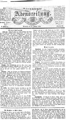 Nürnberger Abendzeitung Mittwoch 21. Januar 1863