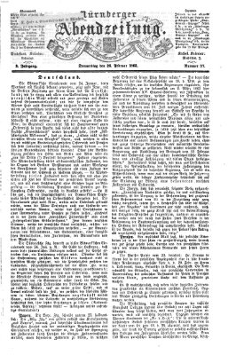 Nürnberger Abendzeitung Donnerstag 26. Februar 1863