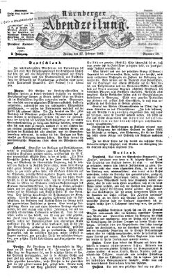 Nürnberger Abendzeitung Freitag 27. Februar 1863