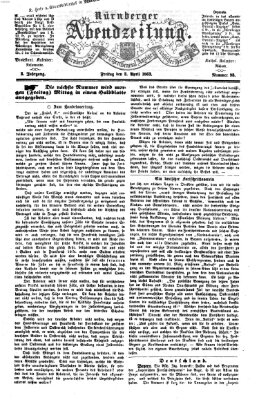 Nürnberger Abendzeitung Freitag 3. April 1863