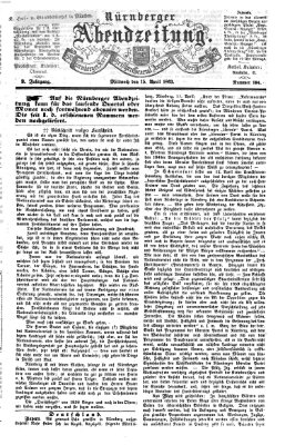 Nürnberger Abendzeitung Mittwoch 15. April 1863