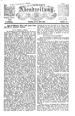 Nürnberger Abendzeitung Samstag 25. April 1863