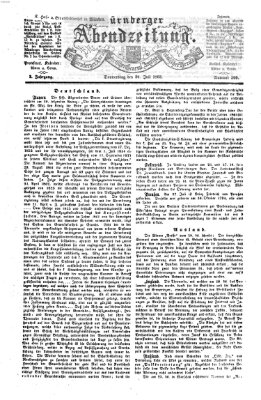 Nürnberger Abendzeitung Donnerstag 30. Juli 1863