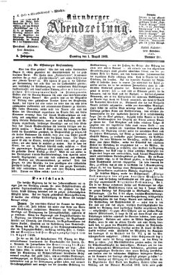 Nürnberger Abendzeitung Samstag 1. August 1863