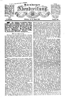 Nürnberger Abendzeitung Mittwoch 19. August 1863