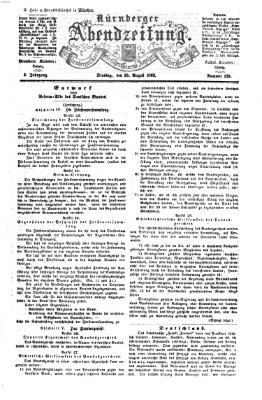 Nürnberger Abendzeitung Dienstag 25. August 1863