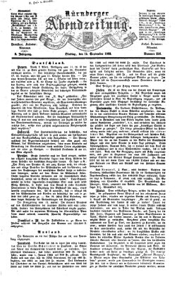 Nürnberger Abendzeitung Dienstag 15. September 1863