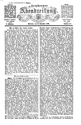 Nürnberger Abendzeitung Mittwoch 16. September 1863