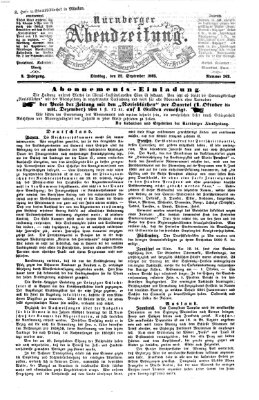 Nürnberger Abendzeitung Dienstag 22. September 1863