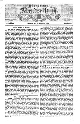 Nürnberger Abendzeitung Mittwoch 23. September 1863