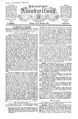 Nürnberger Abendzeitung Dienstag 10. November 1863