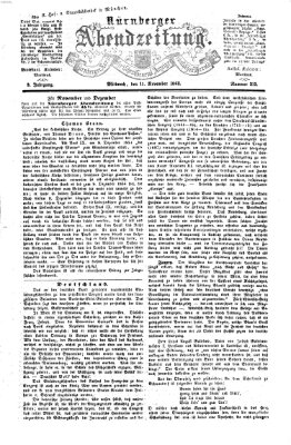 Nürnberger Abendzeitung Mittwoch 11. November 1863