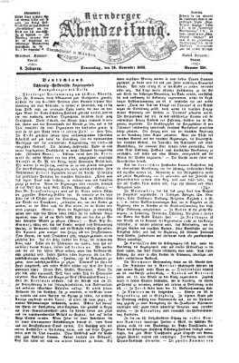 Nürnberger Abendzeitung Donnerstag 26. November 1863