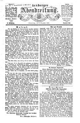 Nürnberger Abendzeitung Donnerstag 3. Dezember 1863