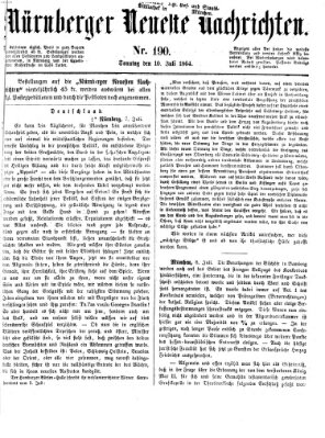 Nürnberger neueste Nachrichten Sonntag 10. Juli 1864