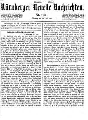 Nürnberger neueste Nachrichten Mittwoch 13. Juli 1864