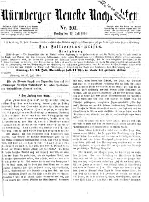 Nürnberger neueste Nachrichten Samstag 23. Juli 1864