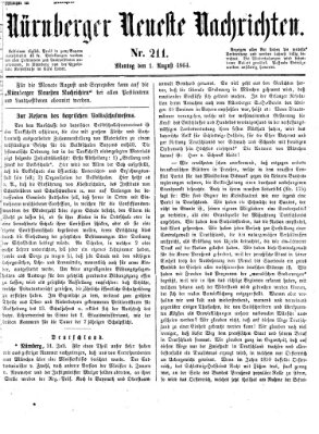 Nürnberger neueste Nachrichten Montag 1. August 1864