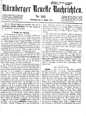 Nürnberger neueste Nachrichten Donnerstag 4. August 1864