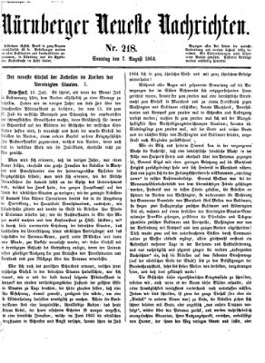 Nürnberger neueste Nachrichten Sonntag 7. August 1864