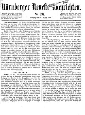 Nürnberger neueste Nachrichten Samstag 20. August 1864