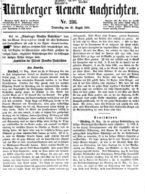 Nürnberger neueste Nachrichten Donnerstag 25. August 1864