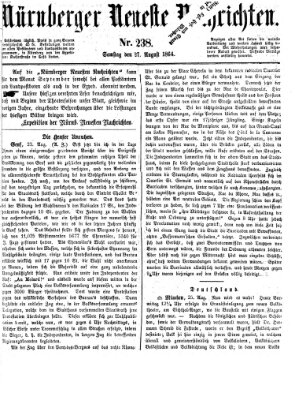 Nürnberger neueste Nachrichten Samstag 27. August 1864