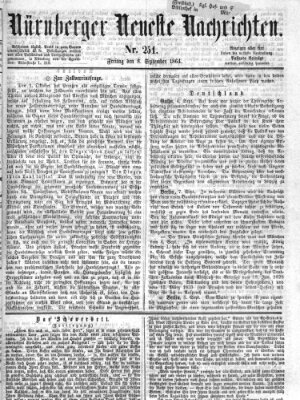 Nürnberger neueste Nachrichten Freitag 9. September 1864