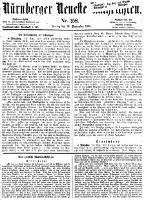 Nürnberger neueste Nachrichten Freitag 16. September 1864