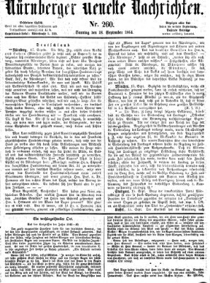 Nürnberger neueste Nachrichten Sonntag 18. September 1864