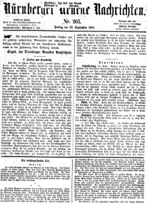 Nürnberger neueste Nachrichten Freitag 23. September 1864