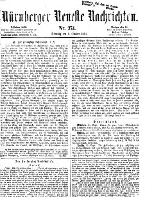 Nürnberger neueste Nachrichten Sonntag 2. Oktober 1864