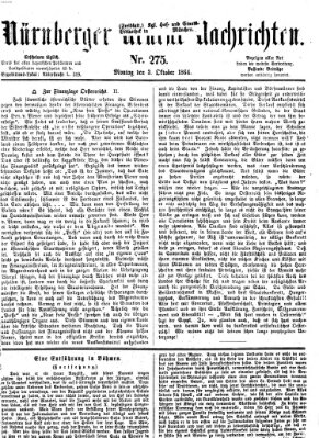 Nürnberger neueste Nachrichten Montag 3. Oktober 1864