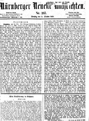 Nürnberger neueste Nachrichten Dienstag 11. Oktober 1864