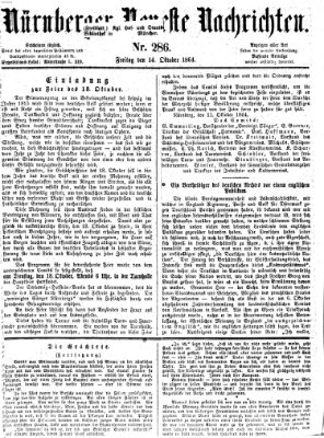 Nürnberger neueste Nachrichten Freitag 14. Oktober 1864