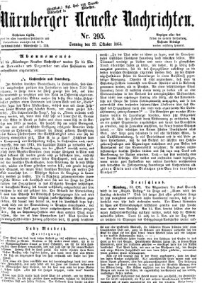 Nürnberger neueste Nachrichten Sonntag 23. Oktober 1864