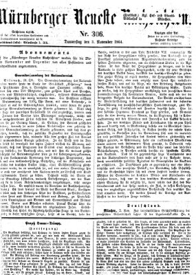 Nürnberger neueste Nachrichten Donnerstag 3. November 1864