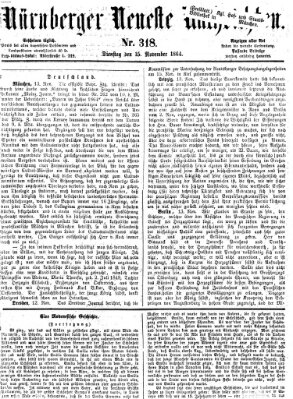 Nürnberger neueste Nachrichten Dienstag 15. November 1864