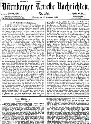 Nürnberger neueste Nachrichten Sonntag 27. November 1864