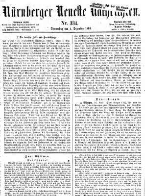 Nürnberger neueste Nachrichten Donnerstag 1. Dezember 1864