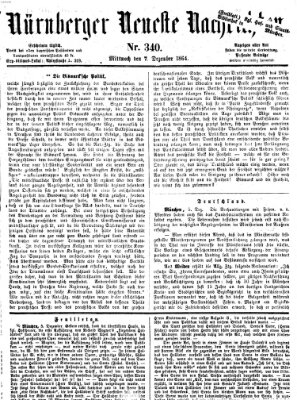 Nürnberger neueste Nachrichten Mittwoch 7. Dezember 1864