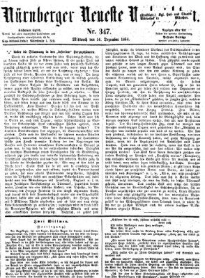 Nürnberger neueste Nachrichten Mittwoch 14. Dezember 1864