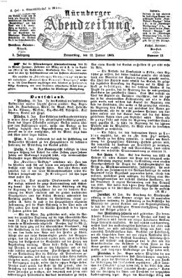 Nürnberger Abendzeitung Donnerstag 12. Januar 1865