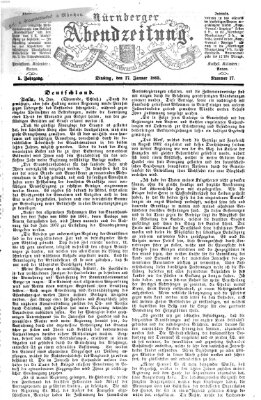 Nürnberger Abendzeitung Dienstag 17. Januar 1865