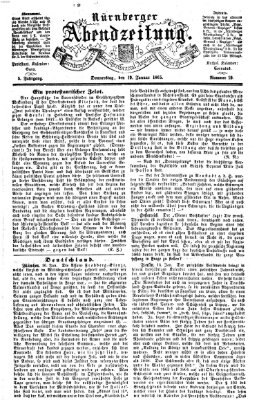 Nürnberger Abendzeitung Donnerstag 19. Januar 1865