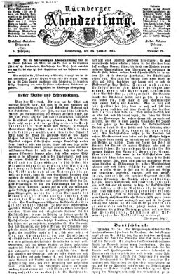 Nürnberger Abendzeitung Donnerstag 26. Januar 1865