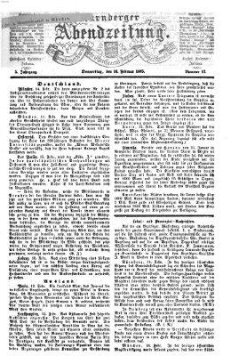 Nürnberger Abendzeitung Donnerstag 16. Februar 1865