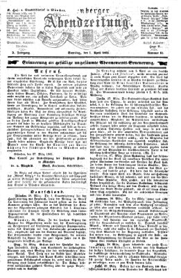 Nürnberger Abendzeitung Samstag 1. April 1865