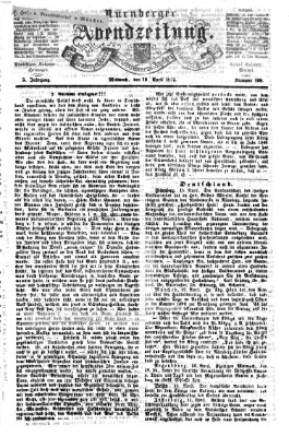 Nürnberger Abendzeitung Mittwoch 19. April 1865